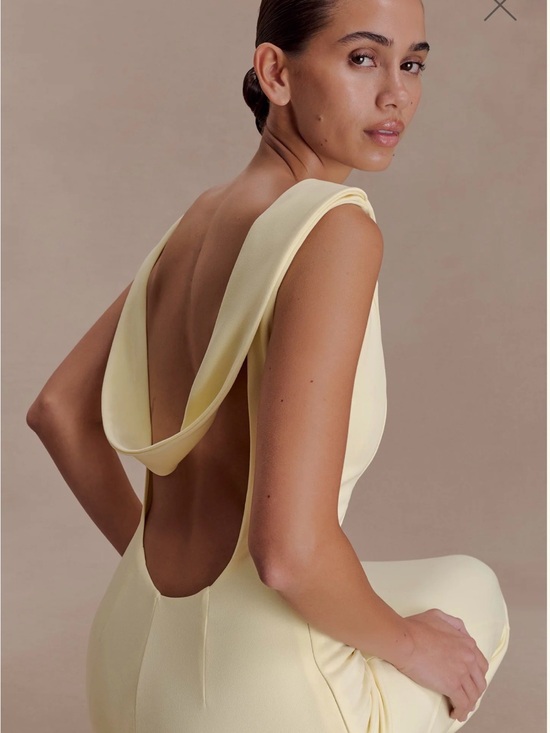 Meshki Dresses & Skirts - Meshki “Galilea”Crepe Draped Maxi Dress- Lemon EUC (worn once and dry cleaned)